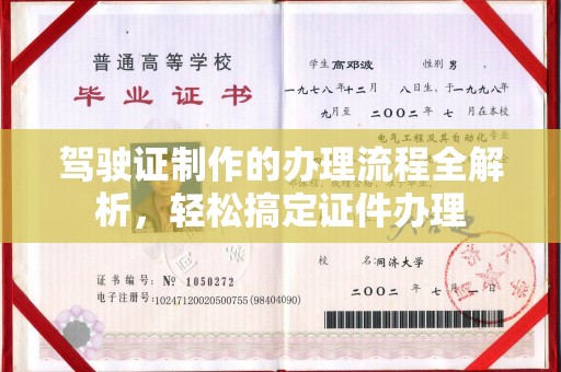 仁和驾驶证制作的办理流程全解析，轻松搞定证件办理