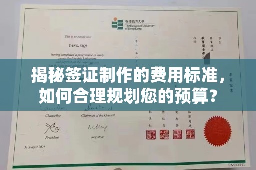 仁和揭秘签证制作的费用标准，如何合理规划您的预算？